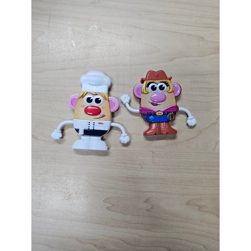 Wendy's 2023 Mr Potato Head Chef & Mrs Potato Head Cowgirl Toy Figures Set of 2